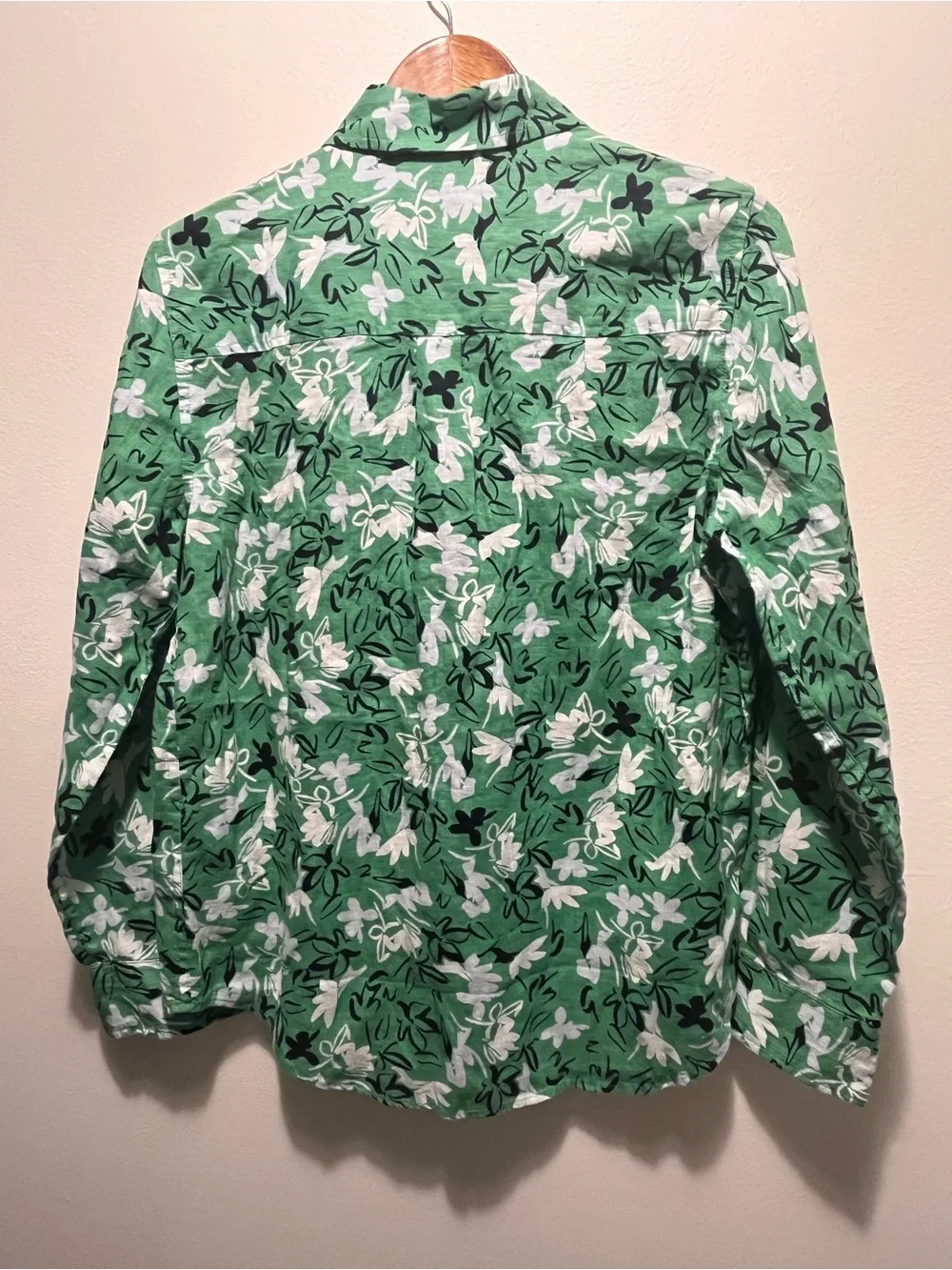 Pure Linen Floral Printed Shirt- Size 10 PTP 21 inch - Picture 7 of 11